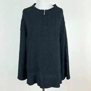 Coldwater creek sweater size M black knit half zip